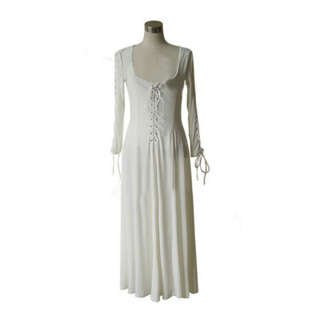 NEW Pirates of the Caribbean cosplay Elisabeth Swann White Grown Dress Costume