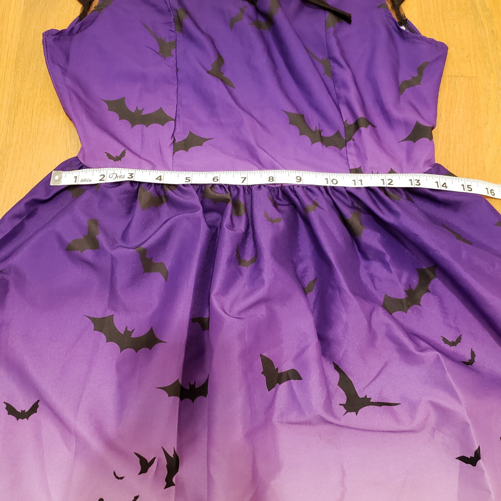 Halloween Dress Juniors Small Purple Black Pumpkin Bat Pattern Zipper Back Cute