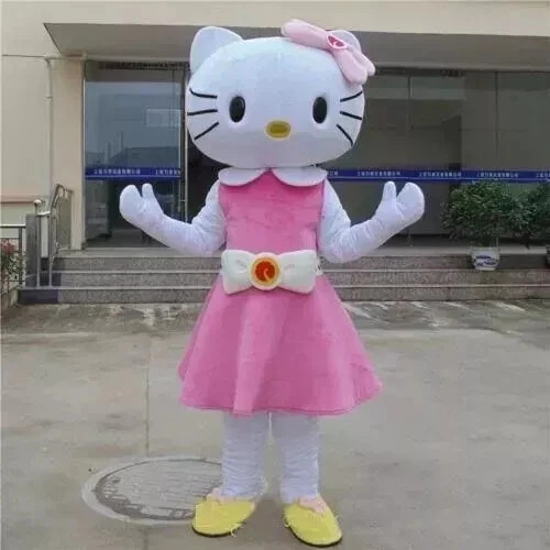 Adult Size Pink Hello Cat Mascot Costume Gfit
