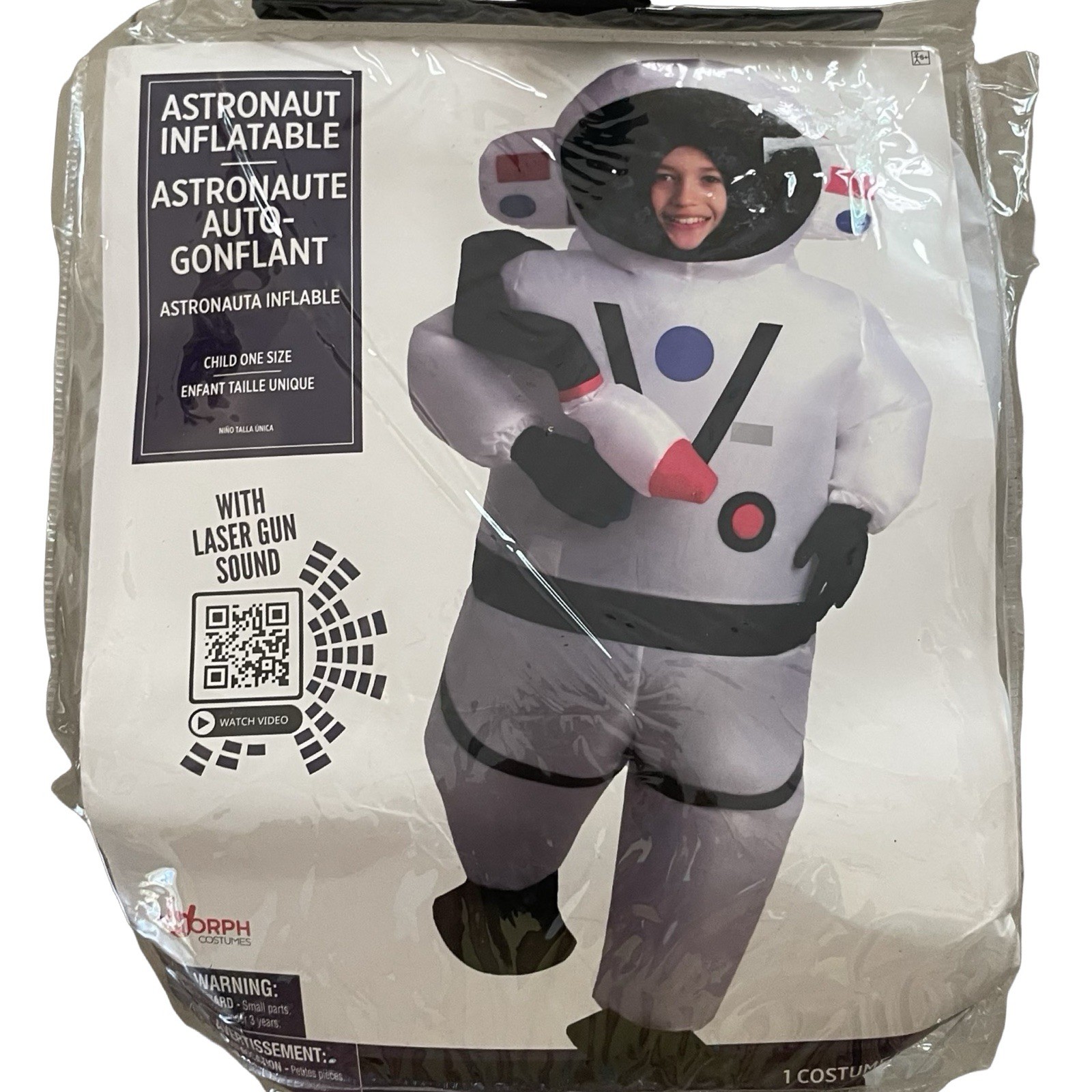 INFLATABLE ASTRONAUT Halloween Costume Child One Size with Soundchip NEW!