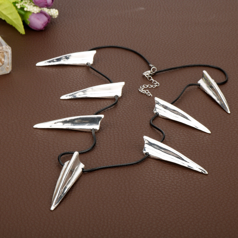 Black Panther Charm Necklace Wakanda King T’Challa Movie Teeth Pendant Costume