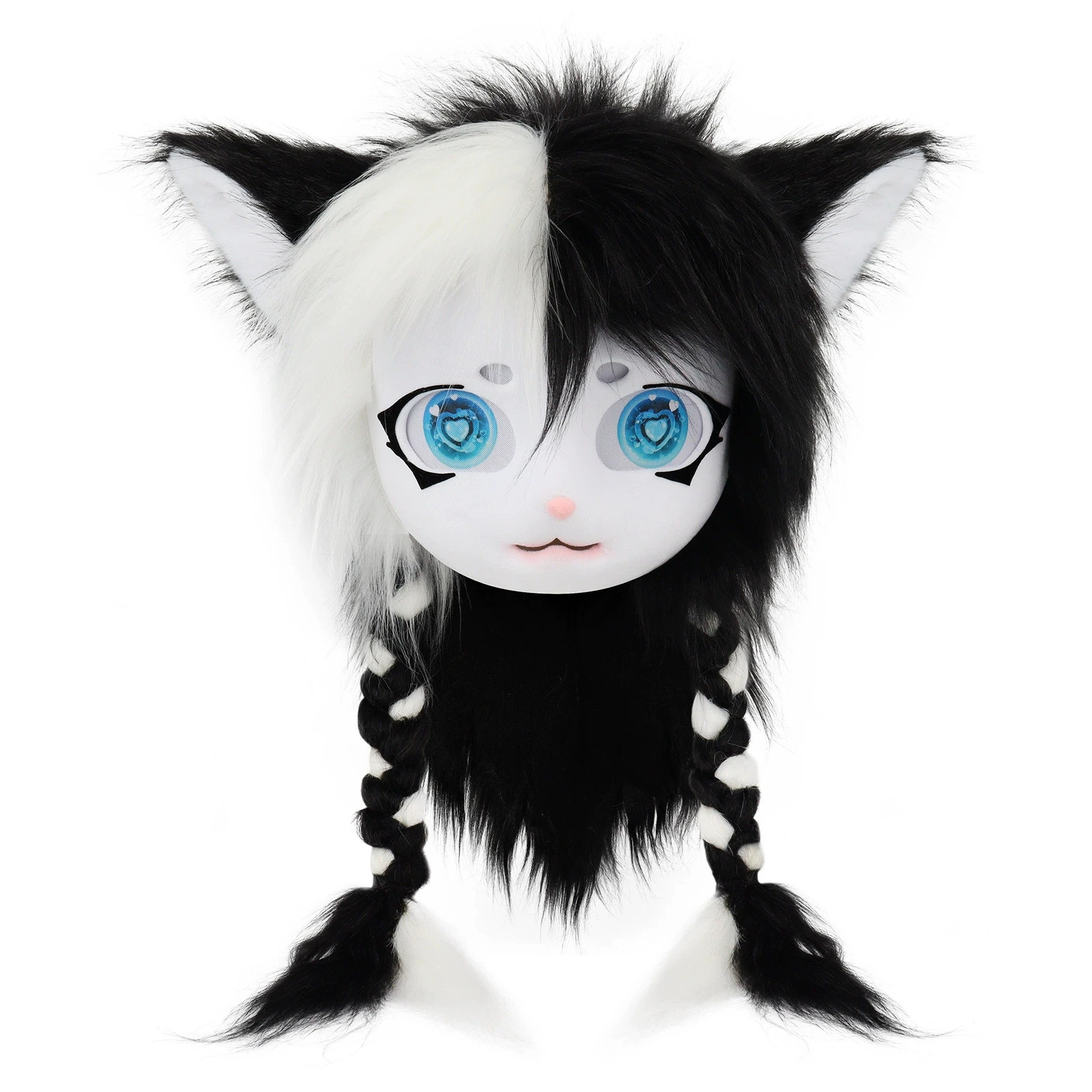 Anime Fluffy Beast Head Mask Plush Head Cosplay Props Unisex Wearable headgear