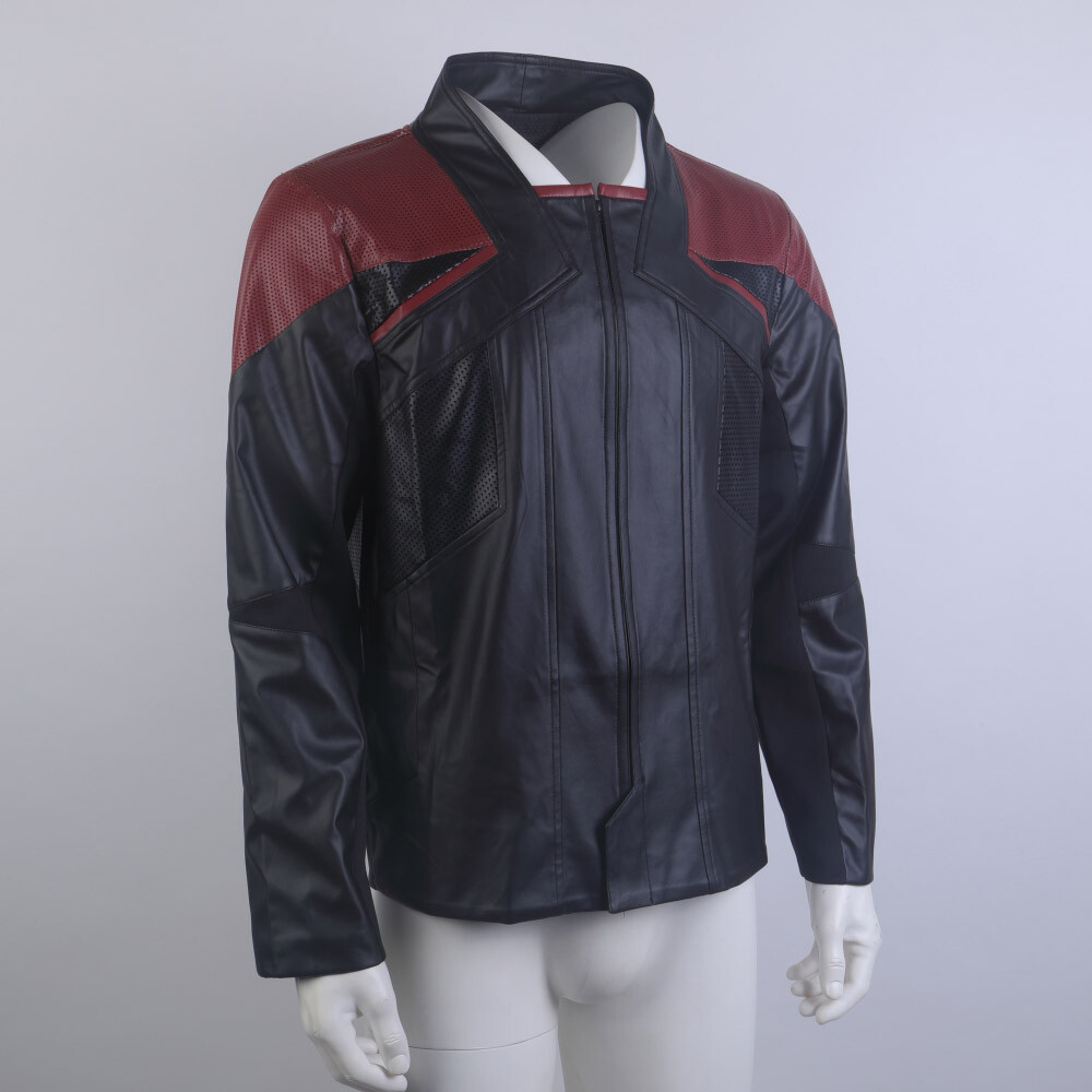 Picard 3 Captain Riker Red Geordi Gold Blue Leather Jackets Starfleet Costumes