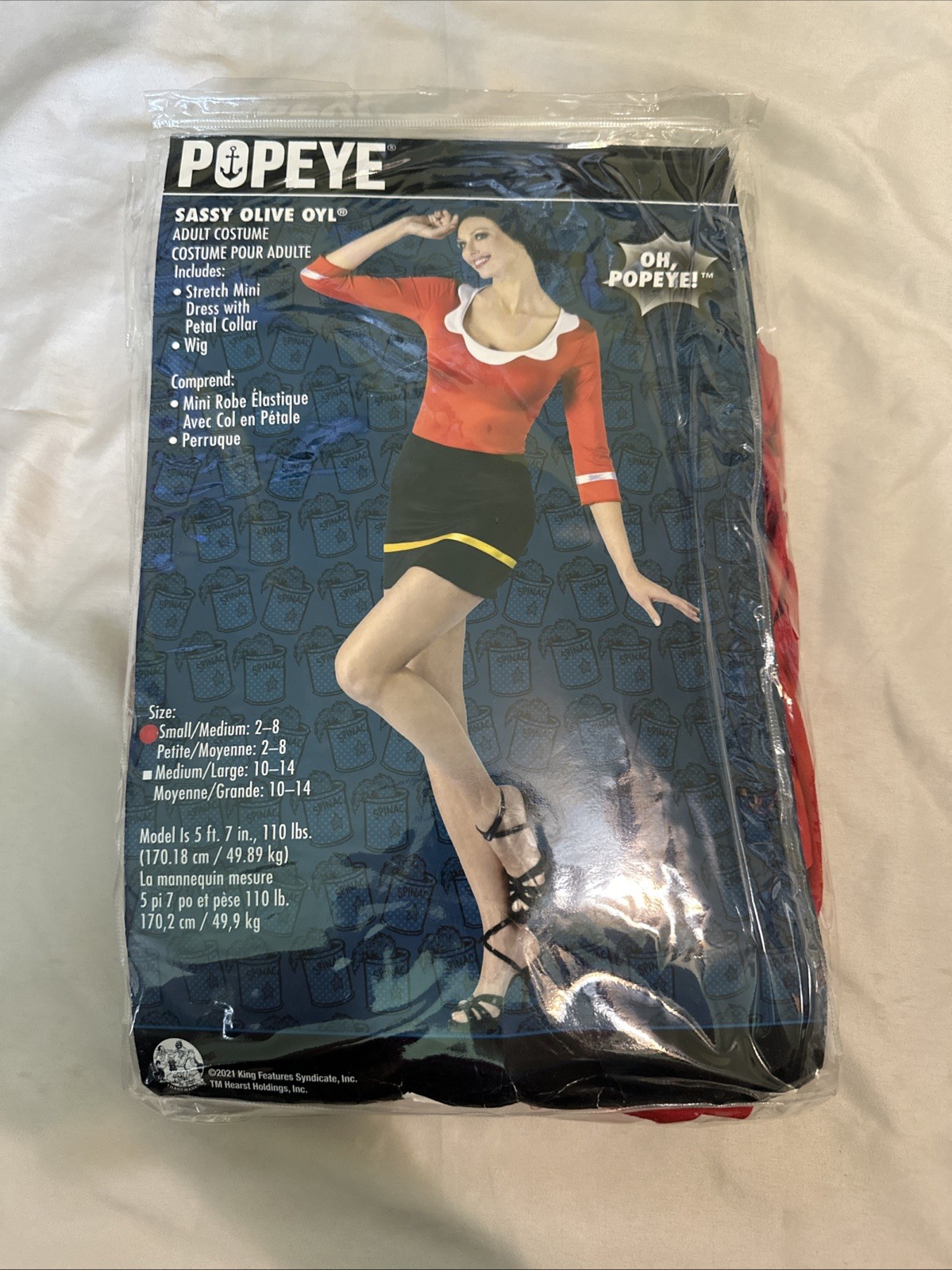 Fun World Costume Popeye Sassy Sexy Olive Oyl Women Medium/Large 10-14 -New #134