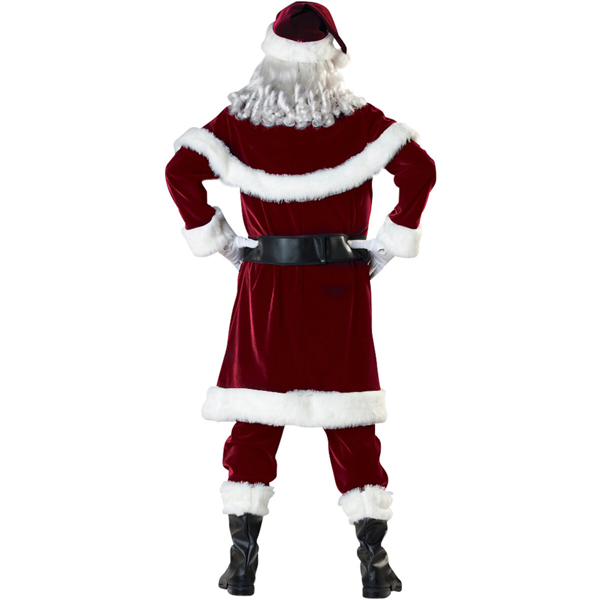 Plus Size Santa Claus Costume Outfits Full Set Men Classic Christmas Costumes