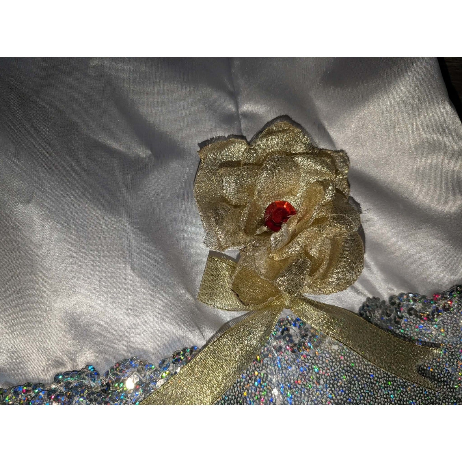 Bienville Costumes Silver Princess Fairy Dress Sequins Size L Halloween Cosplay