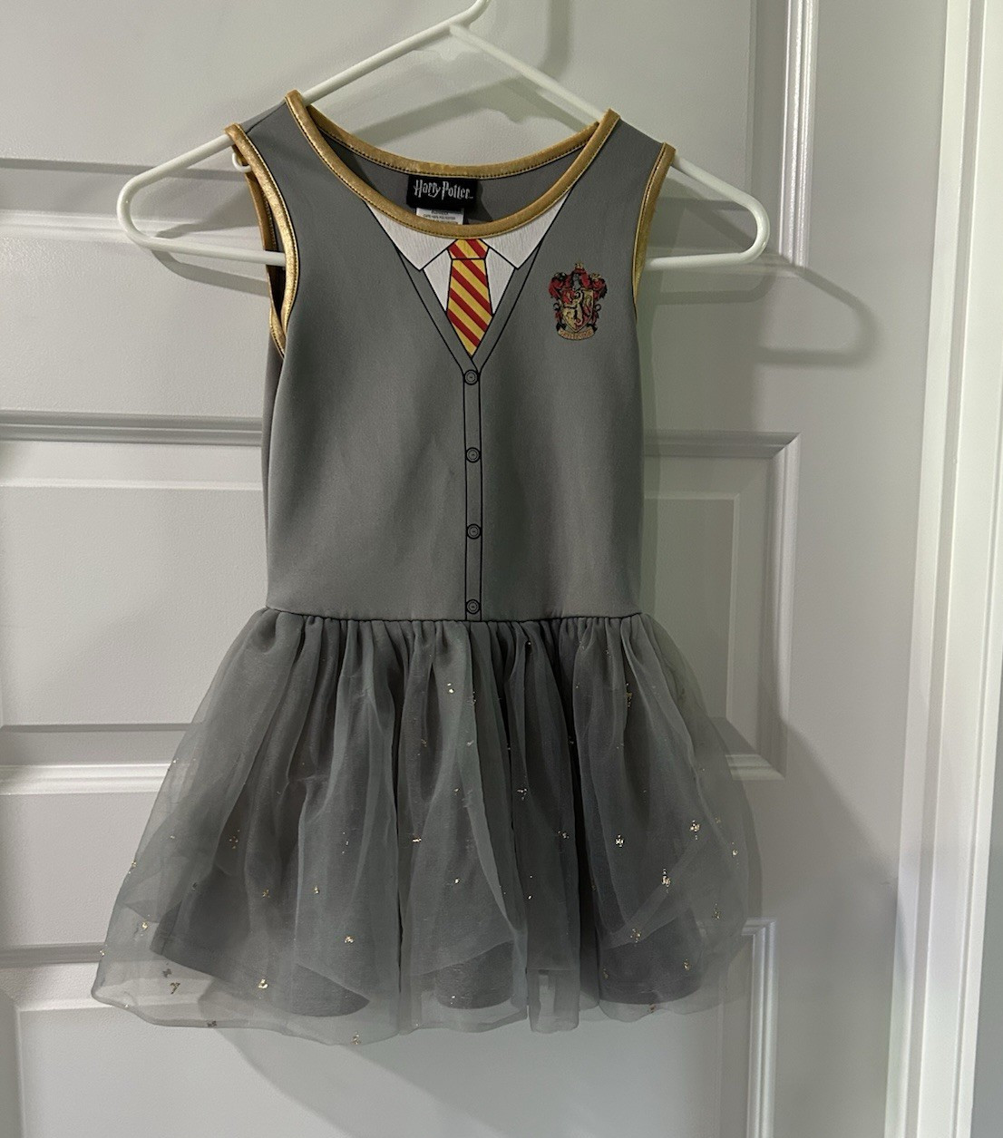 Harry Potter Girls Sleeveless Gray/Gold Tulle Dress Costume 100% Polyester 4-5