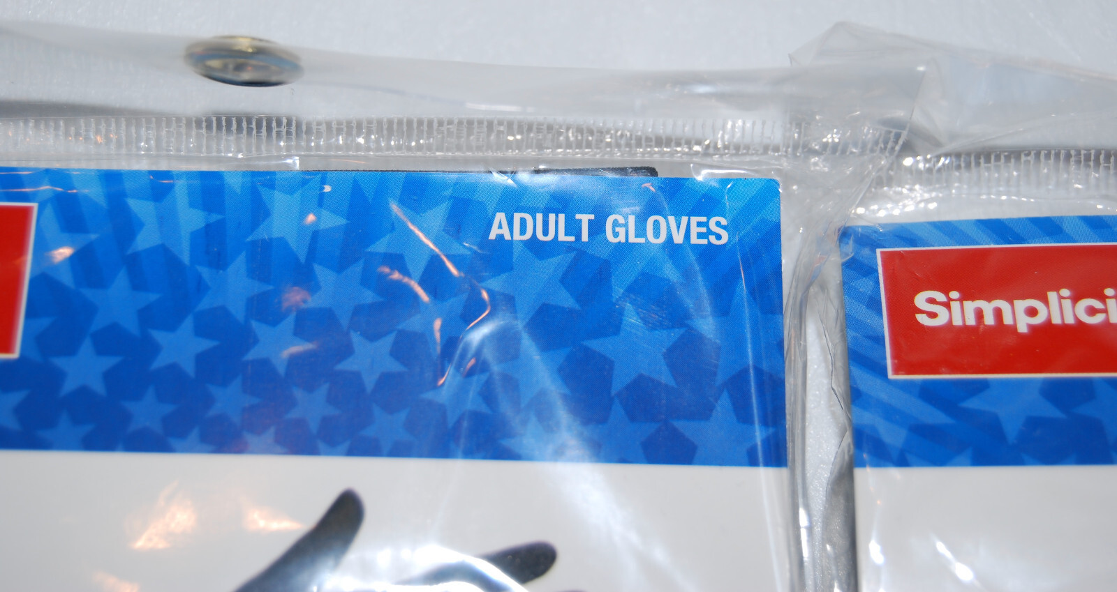 New Lot of 2 Simplicity Adult Black Super Hero Costume Gloves OSFM