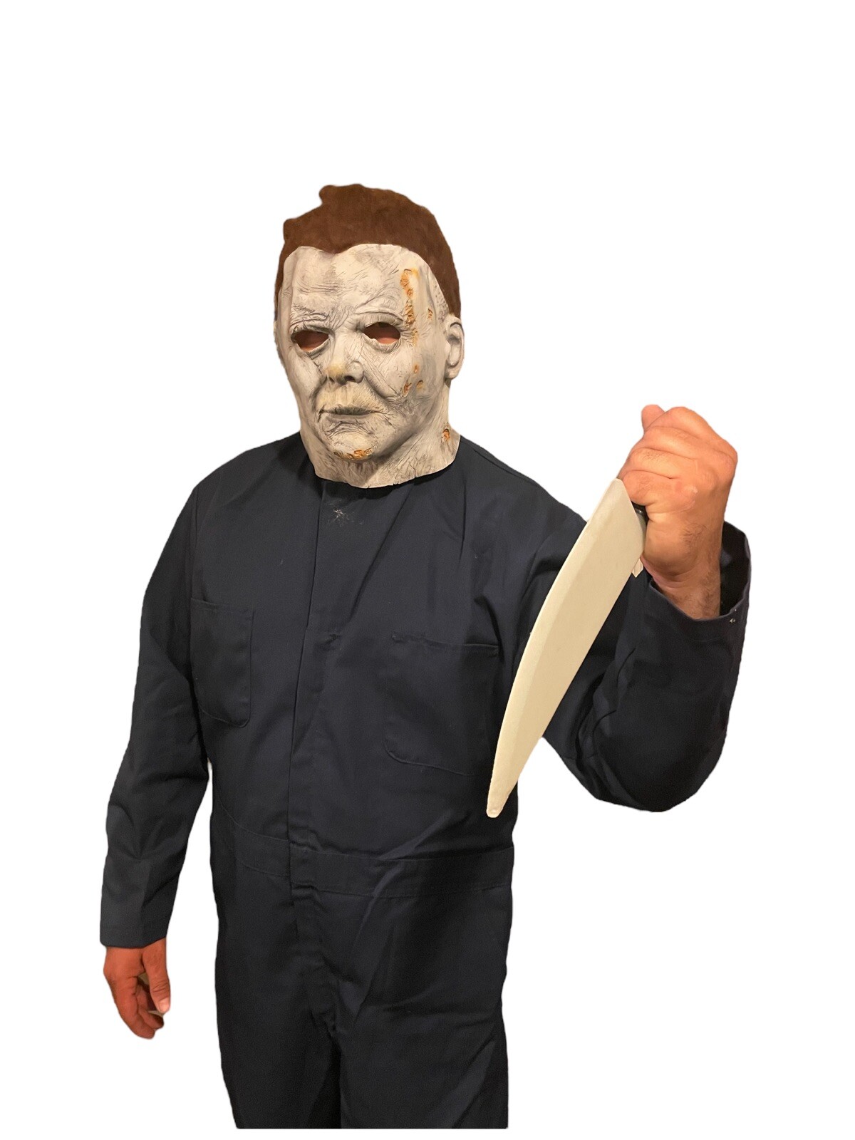 MICHAEL MYERS COSTUME ADULT MASK AND COVERALLS BLUE 48 Regular