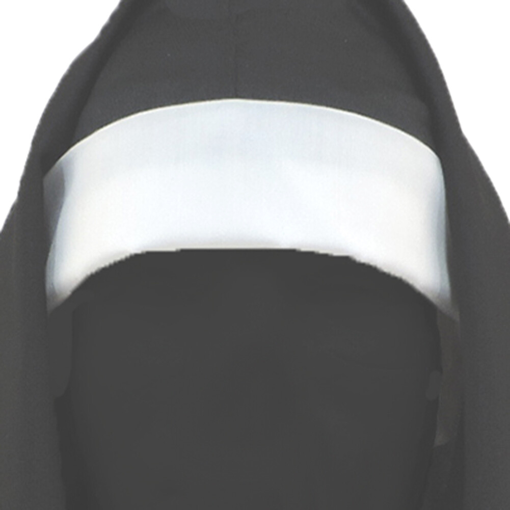 Black & White Catholic Church Nun Hat Costume Accessory Headpeice Hood Veil