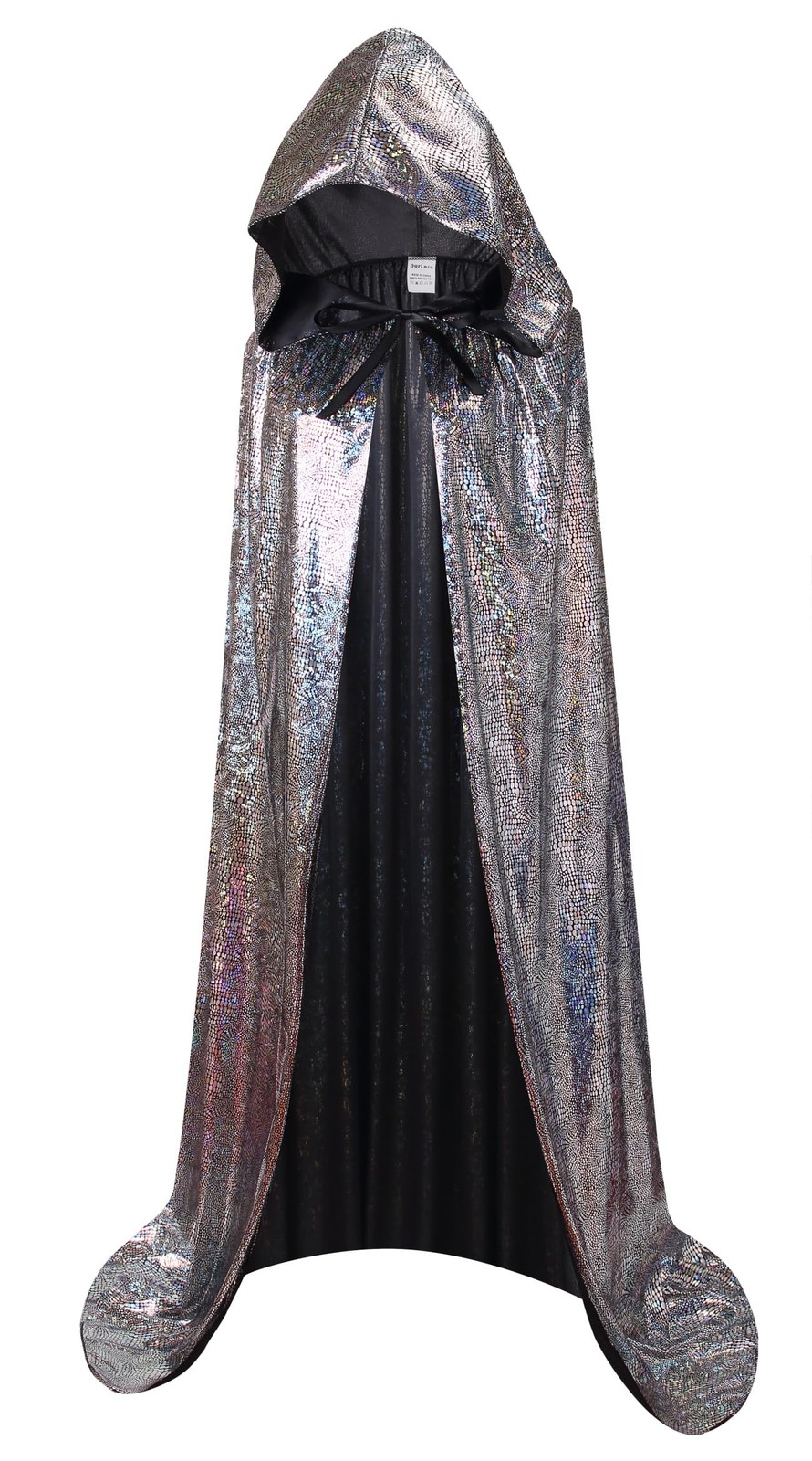 Unisex Full Length Hooded Cape Halloween Christmas Adult Cloak (Large, Silver)