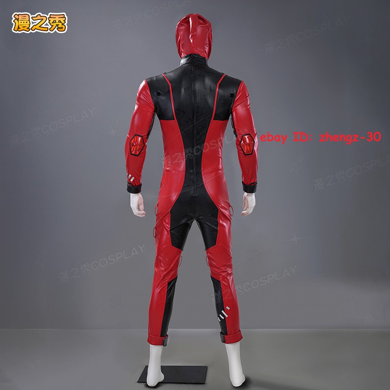 Marvel Rivals Deadpool Jumpsuit Full Set Cosplay Costume Halloween Helmet Shoe