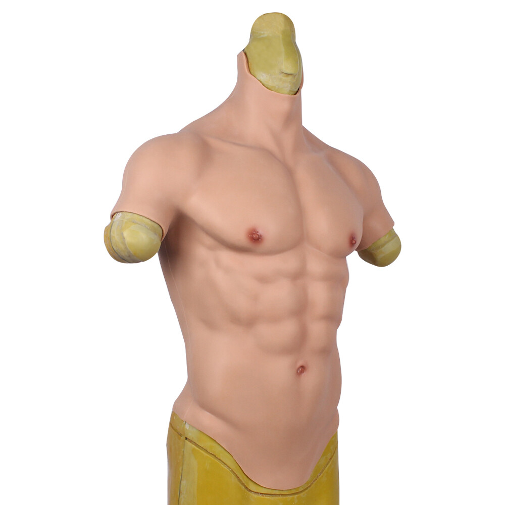 KnowU Breastplate Silicone Male Fake Chest Muscle Body Suit Cosplay Crossdresser