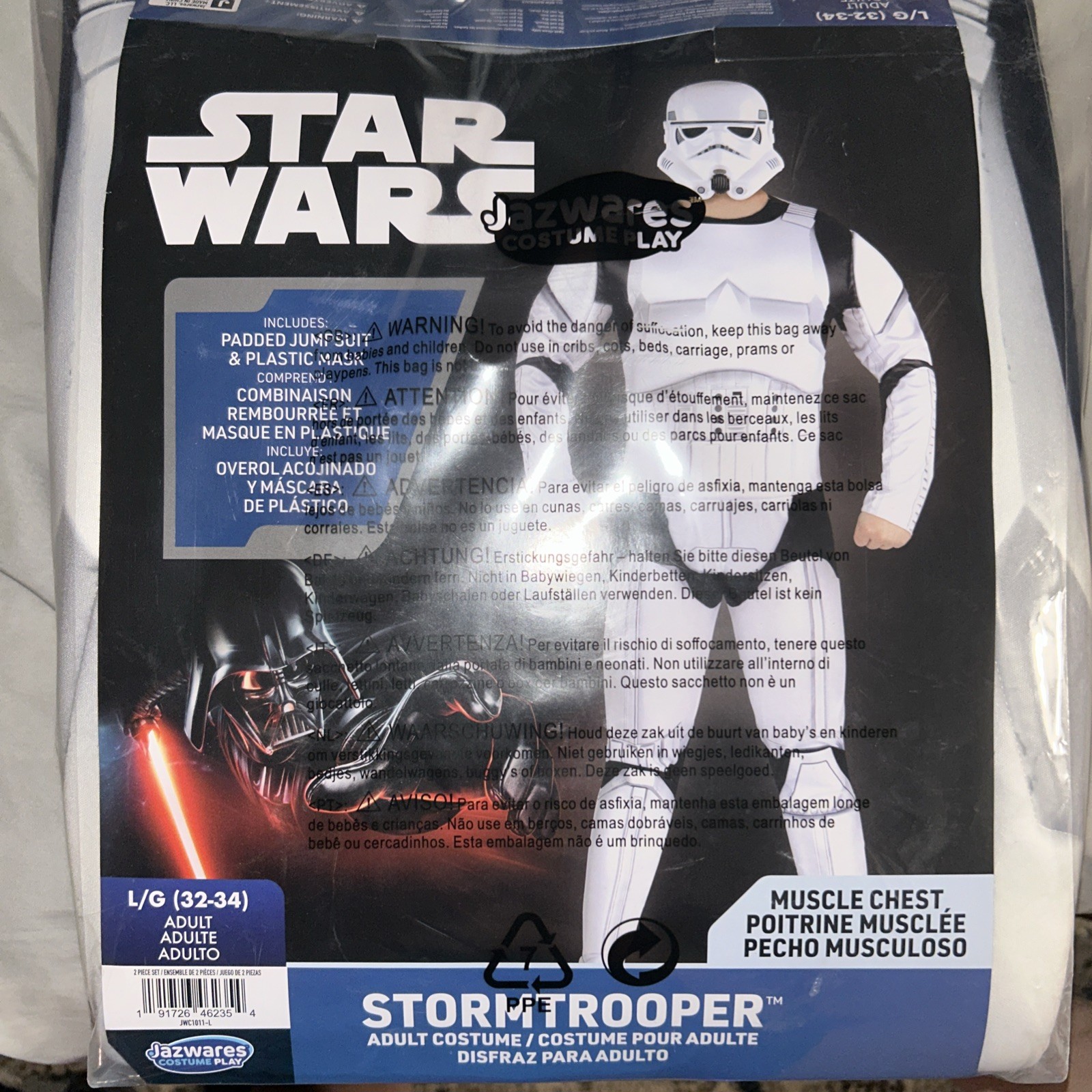 Star Wars Men’s Halloween Costume Men’s Size Large 100 Polyester