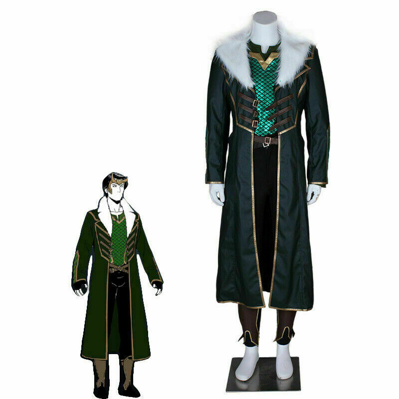 Avengers Thor Loki Laufeyson Odinson Cosplay Costume Long Coat Vest Full Set