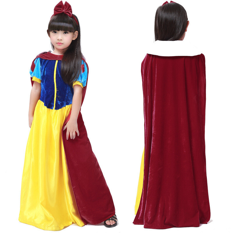 Snow White Princess Costume Dress Petticoat Headband For Adult Halloween Cosplay