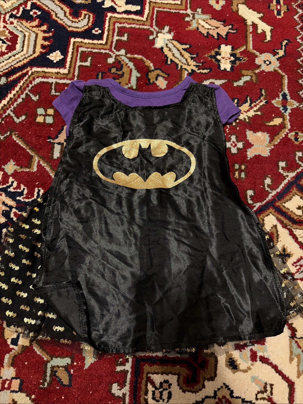 Batgirl 2T Purple Batman Dress With Detachable Cape
