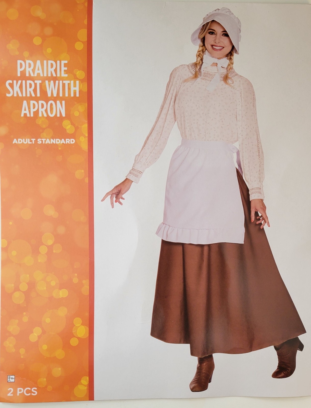 Halloween Thanksgiving Adult Women Costume – Prairie Skirt with Apron – Pioneer