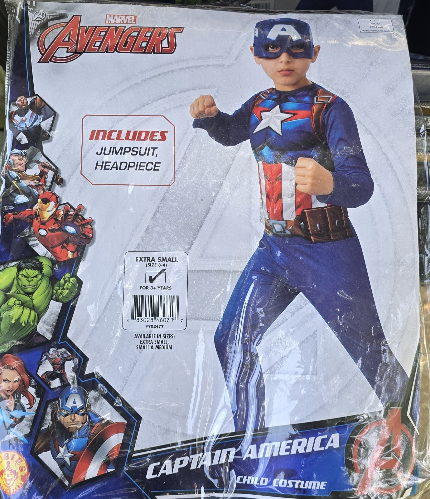 New Rubie Child Size Avengers Captain America Boy’s Halloween Costume 3 Sizes