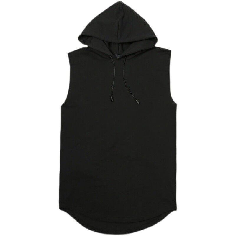 Men’s Gym Sleeveless Hoodie Fitness Sports Muscle Hooded Vest T-Shirt Tank Tops！