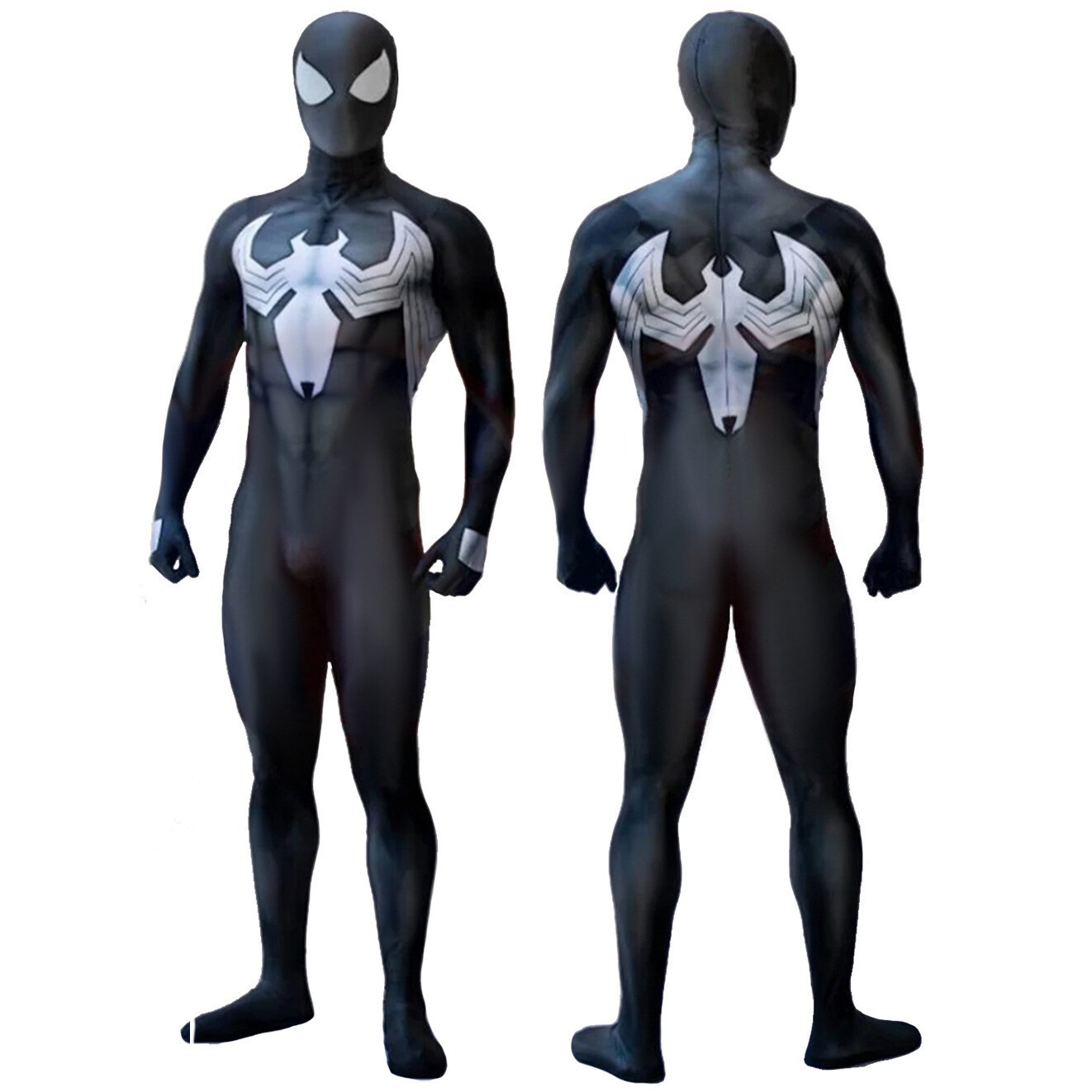 Upgraded Black Venom Spider-man Jumpsuit Halloween Cosplay Suit Costume Party