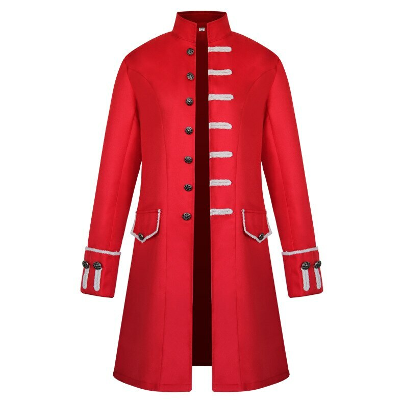Renaissance Men’s Coat Medieval Clothing Solid Color Fashion Steam Punk Vintage