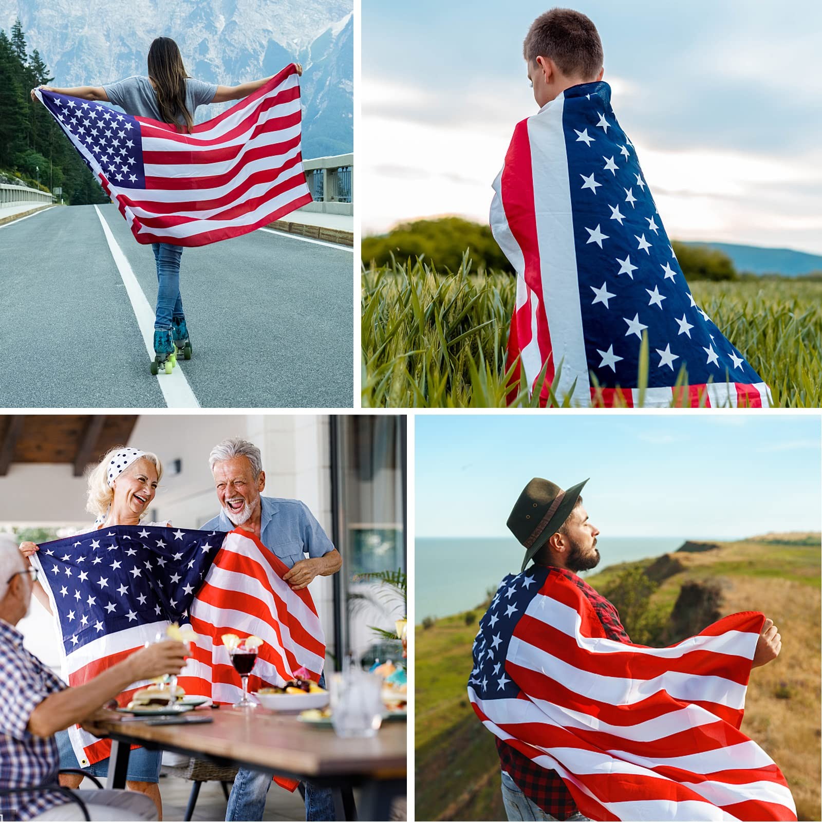 American Flag Cape USA Costume Accessories Patriotic Flag Cloak Set for Adult…