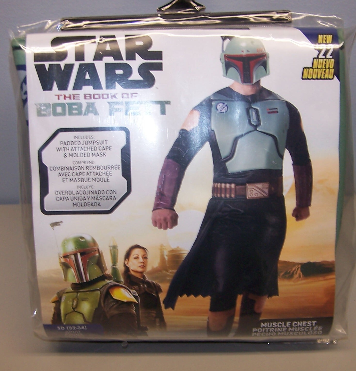 NEW Jazwares Star Wars Book Of Boba Fett Adult Costume Size 32-34 Muscle Chest