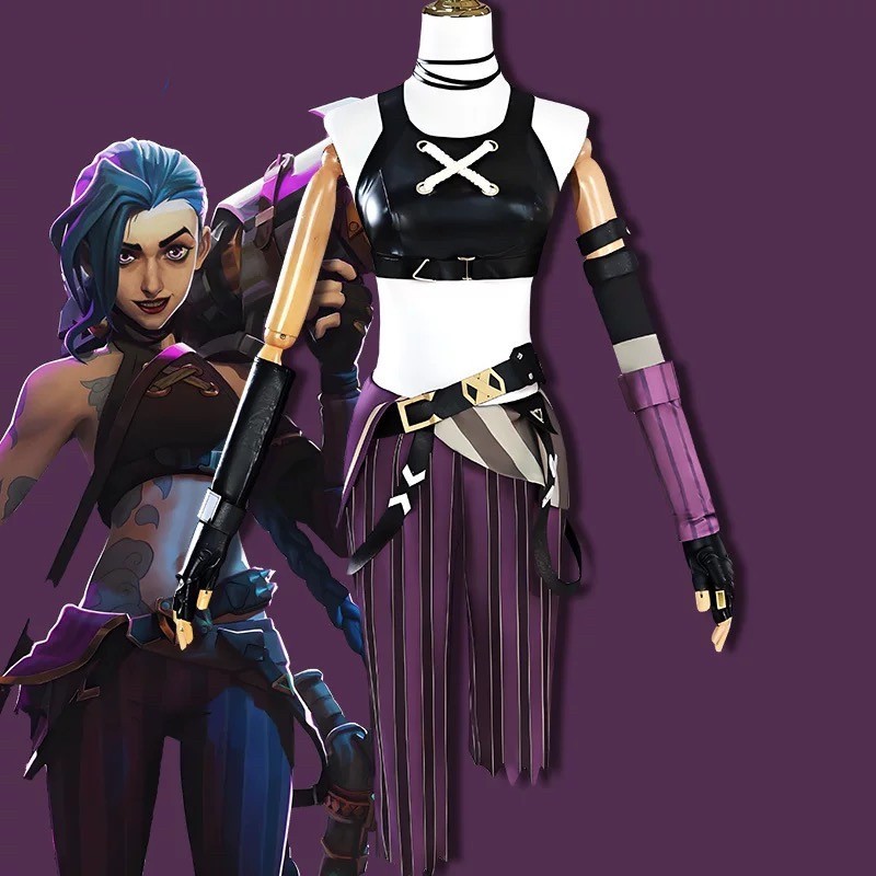 LOL Arcane Jinx Cosplay Wigs Blue Braided Party Hair Women Costumes Halloween