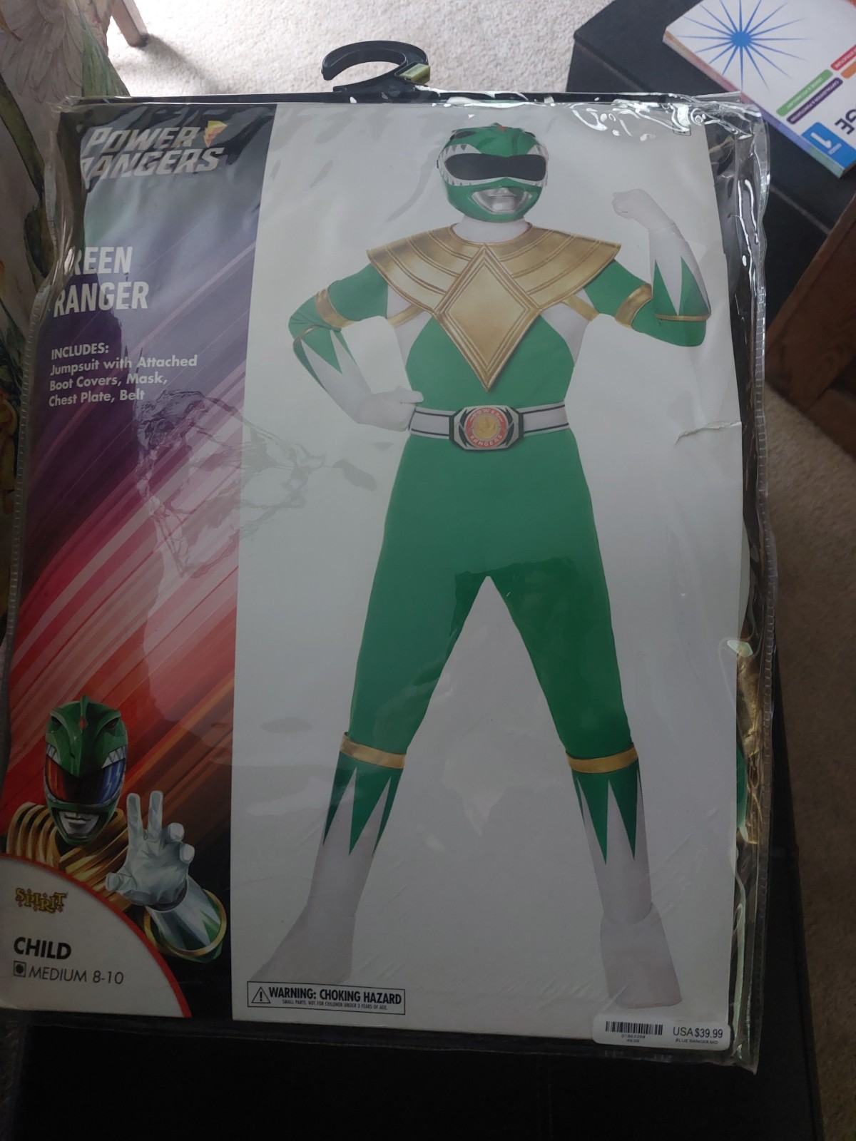 Green Ranger Power Rangers Spirit Halloween Costume, Child- Medium Size 8 to 10
