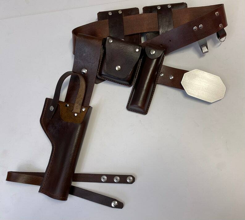 DL-44 Bespin Luke Skywalker ESB Holster, Belt, and pouches Rig in Dark Brown