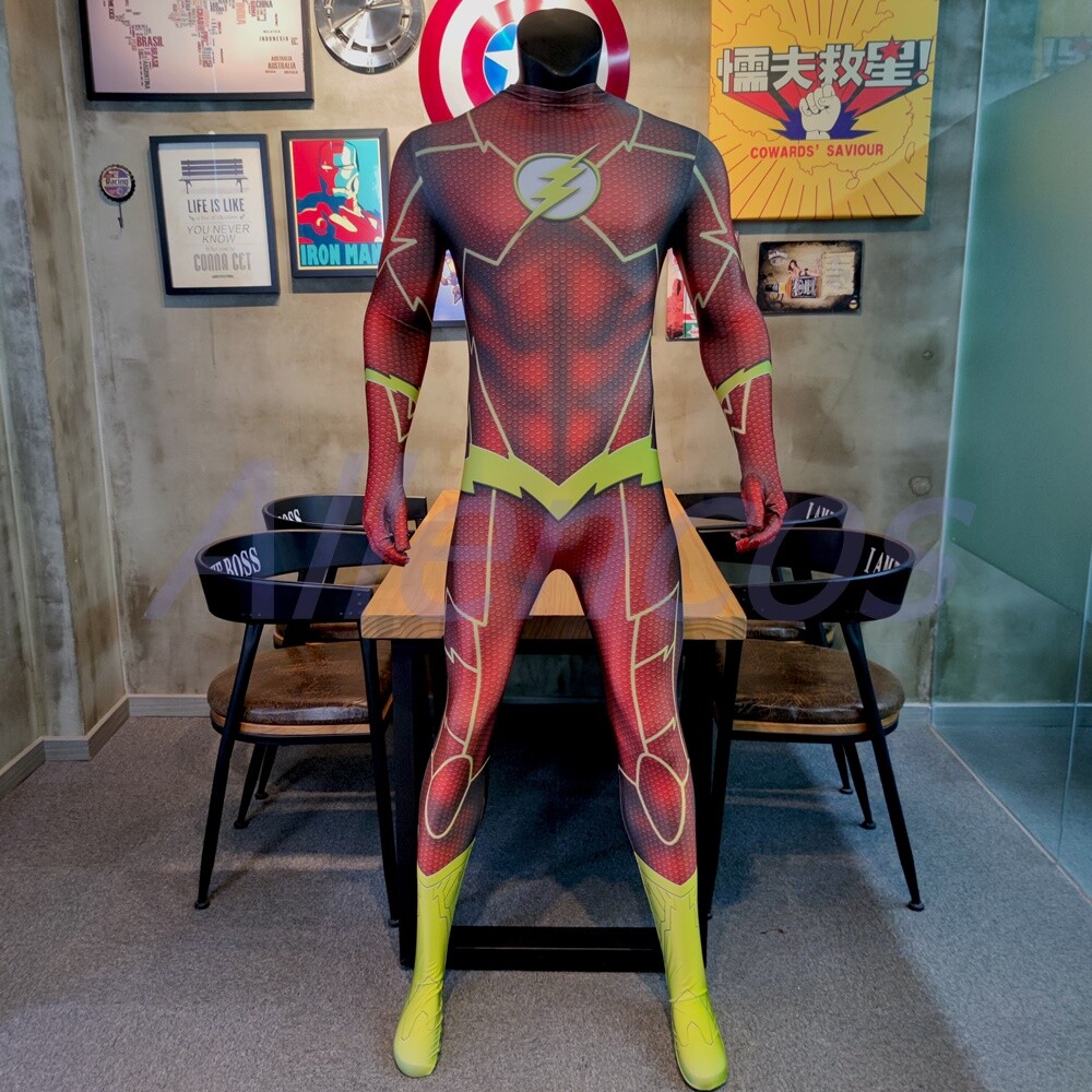 The Flash Cosplay Costume Barry Allen Jumpsuit Bodysuit For Kids Adult