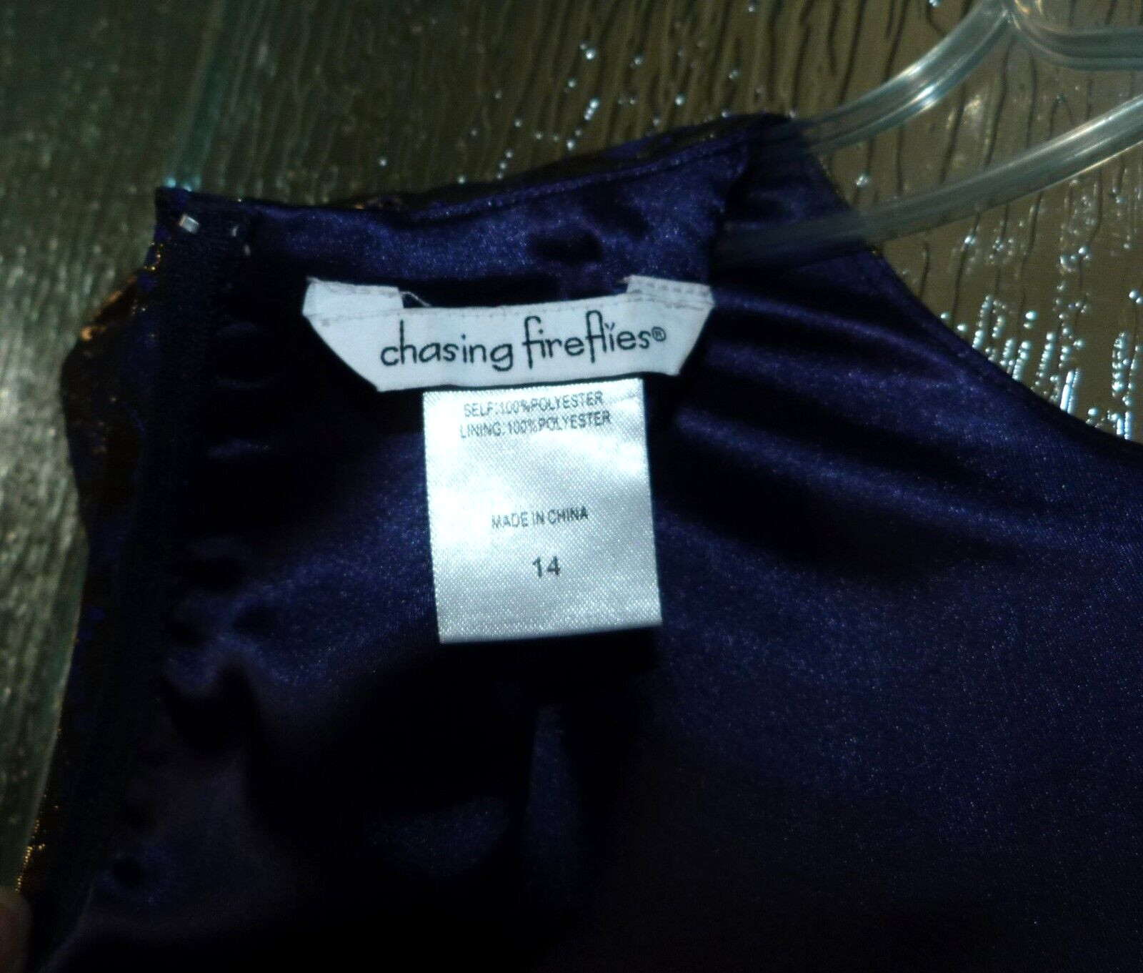 Chasing Fireflies Disney Couture Girl 14 Dress Costume Blu Gold Brocade Overlay