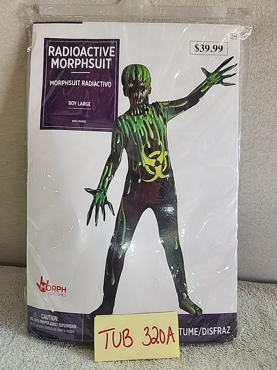 Morph Costumes Radioactive Morphsuit Halloween Youth Boys Size Large New