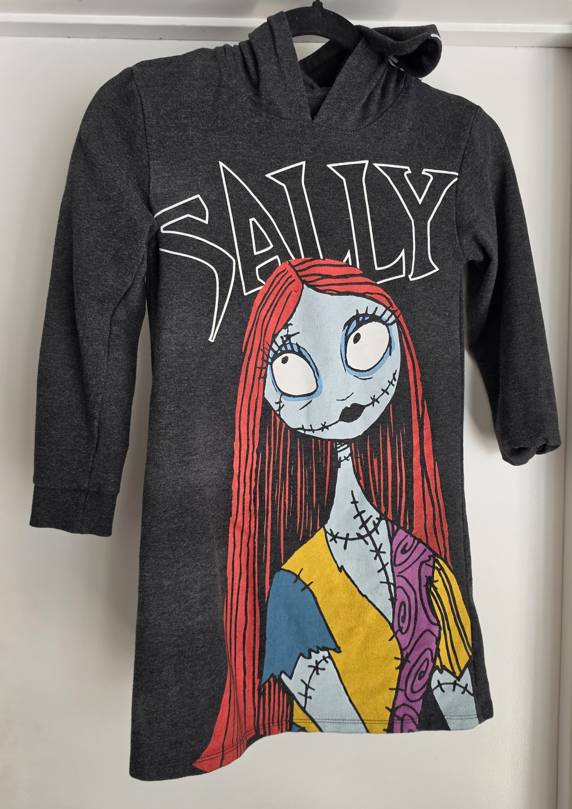 Disney Girls Dress Size M 7/8 Gray Cartoon Cotton Polyester Blend Casual