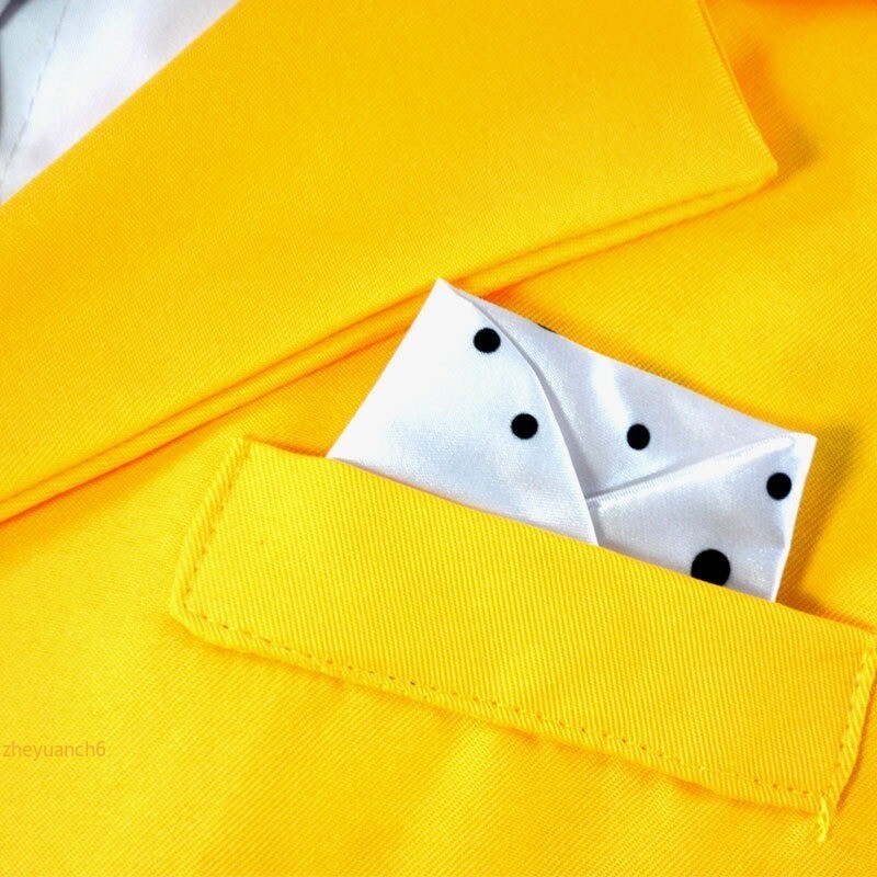 The Mask Jimcarrey Cosplay Costume Outfit Men’s Uniform Yellow Suit Halloween