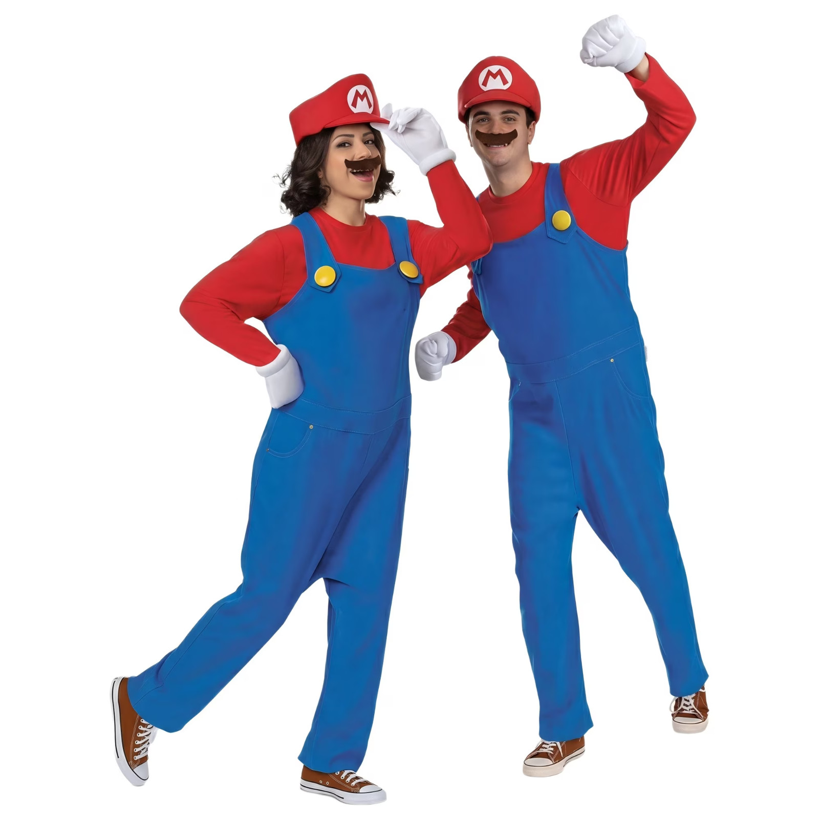 Super Plumber Brothers Video Game Halloween Moustache Costume Adult Small New