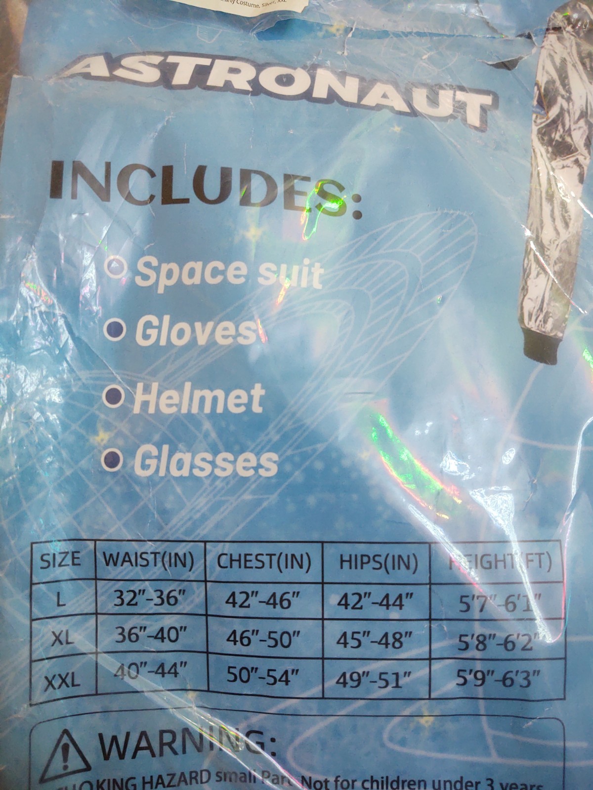 Silver Astronaut NASA Costume Adult NASA Spaceman Uniform Space Suit Cosplay XXL