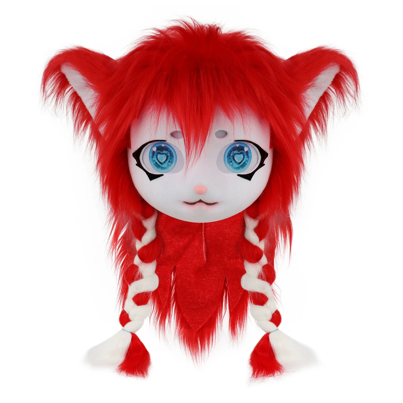 Anime Fluffy Beast Head Mask Plush Head Cosplay Props Unisex Wearable headgear