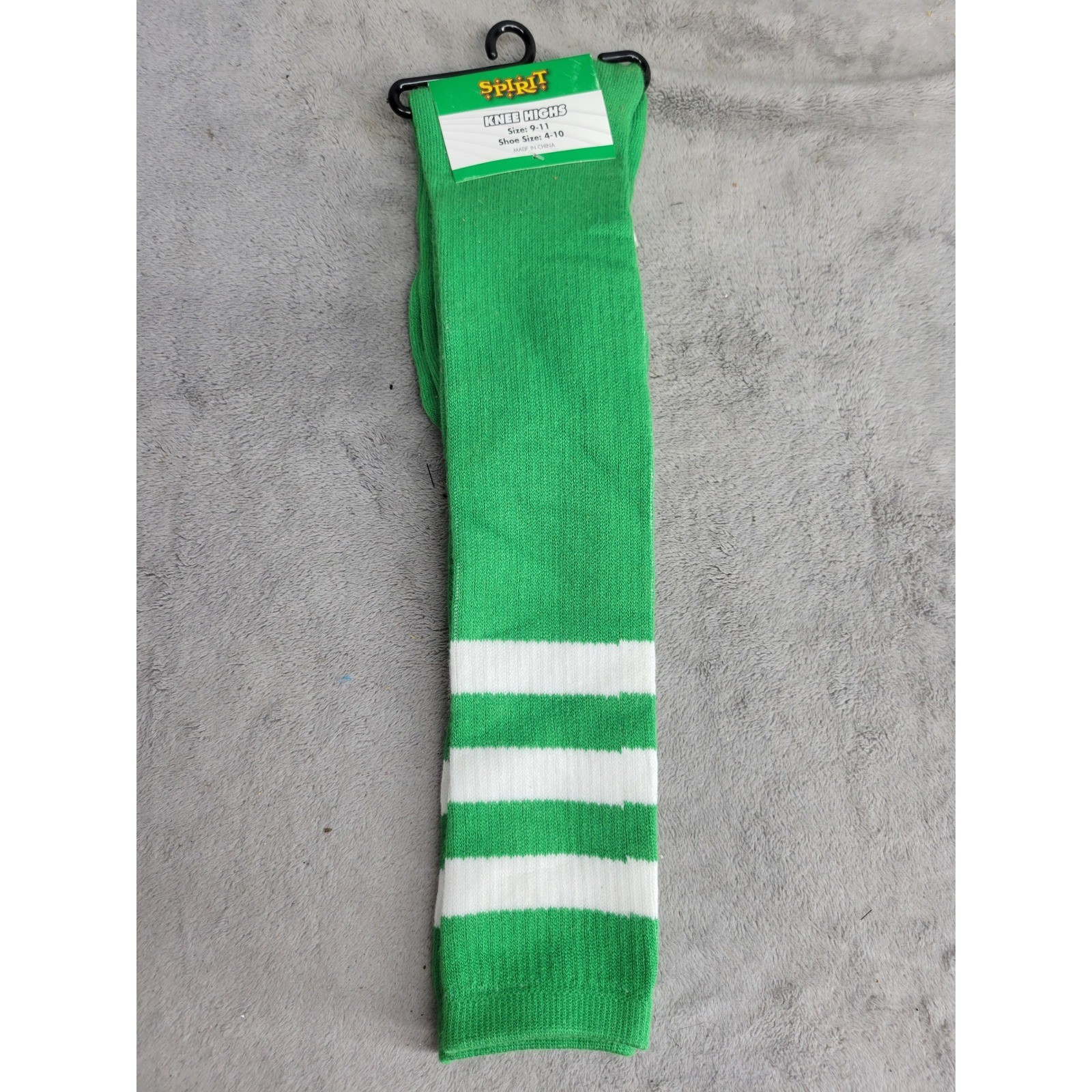 Spirit Green White Striped Knee High Socks Costume Accessory Size 9-11