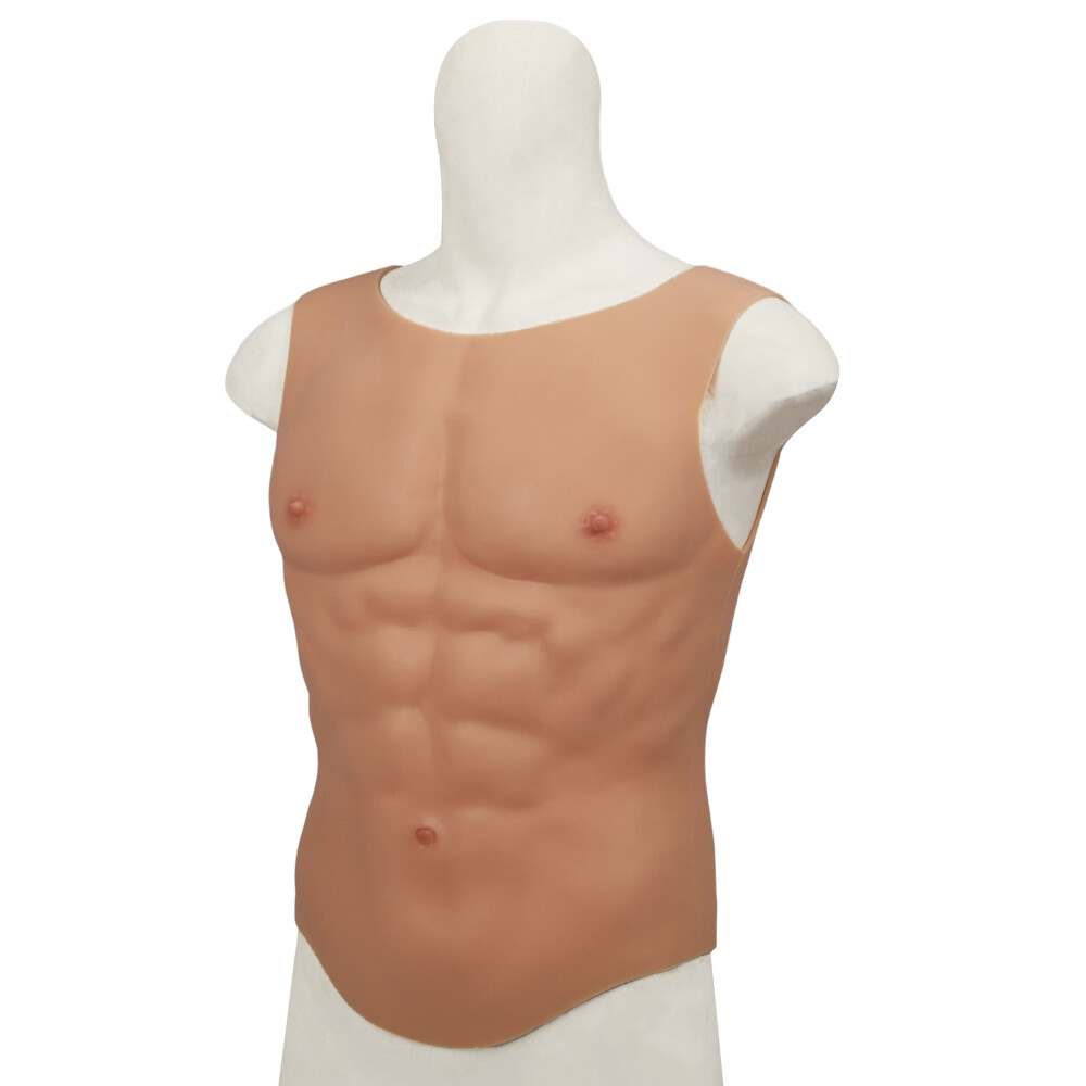 KnowU Fake Chest Muscle Round Neck Soft Silicone Artificial Simulation Muscles