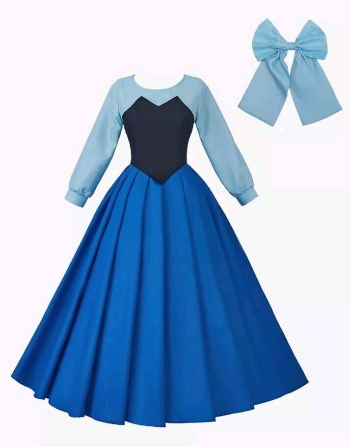 Little Mermaid Cosplay Costume Princess Ariel Costume Blue Dress Women Suit