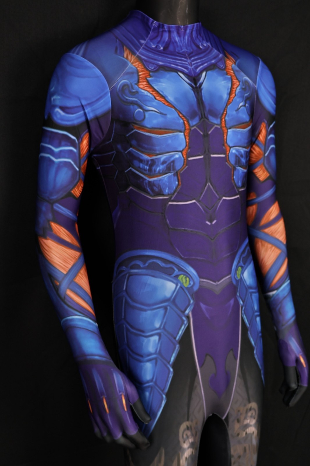 Sleek Blue Cyber Ninja Mens Custom Outfit for Cosplay