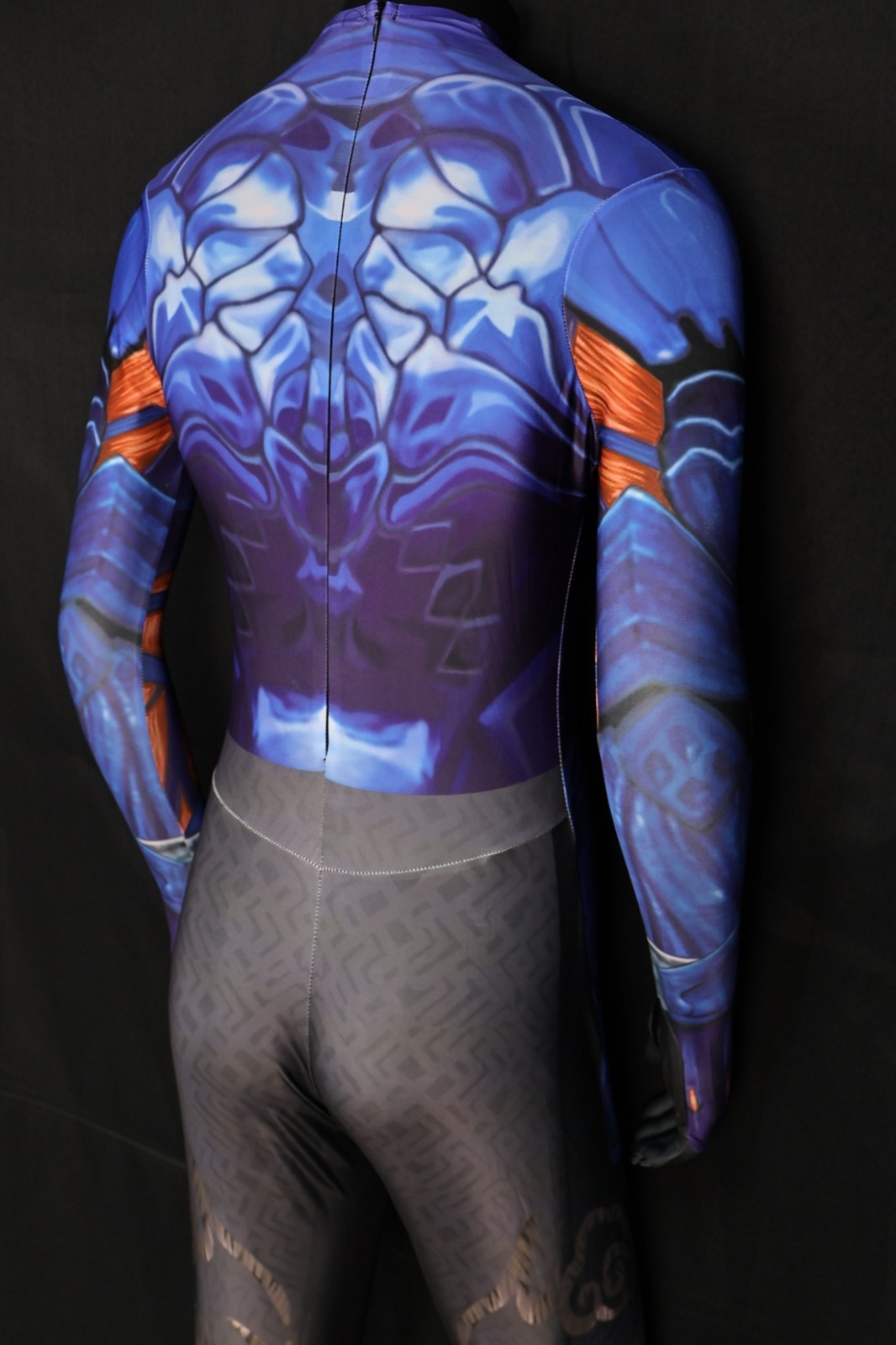 Sleek Blue Cyber Ninja Mens Custom Outfit for Cosplay