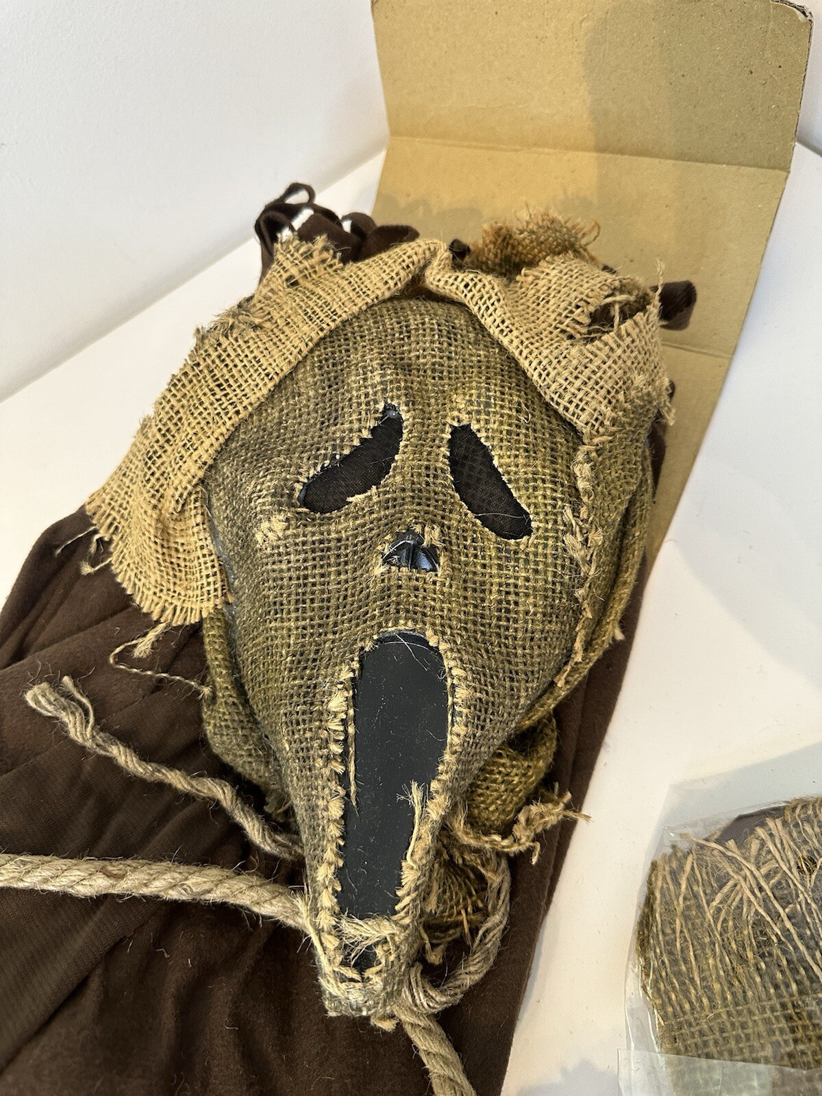 Ghost Face Burlap Scarecrow Halloween Costume Scream Child Teen Boys L 12-14 NEW