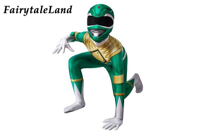 Dino Rangers Cosplay Outfit Green Ranger Uniform Kid Bodysuit Halloween