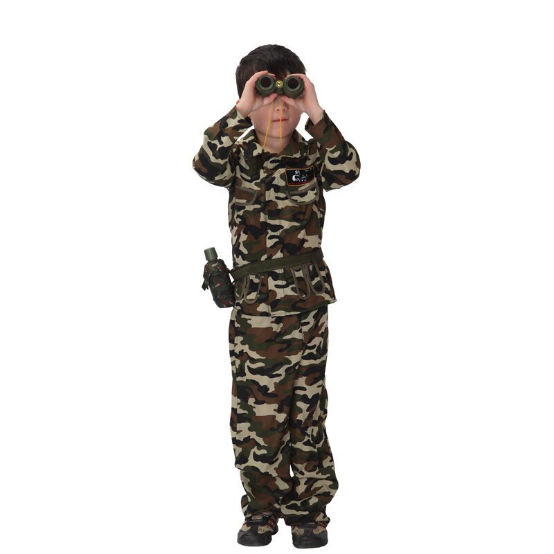 Kids Child Special Forces Soldier Costume Boys Army Camouflage Military Uniform