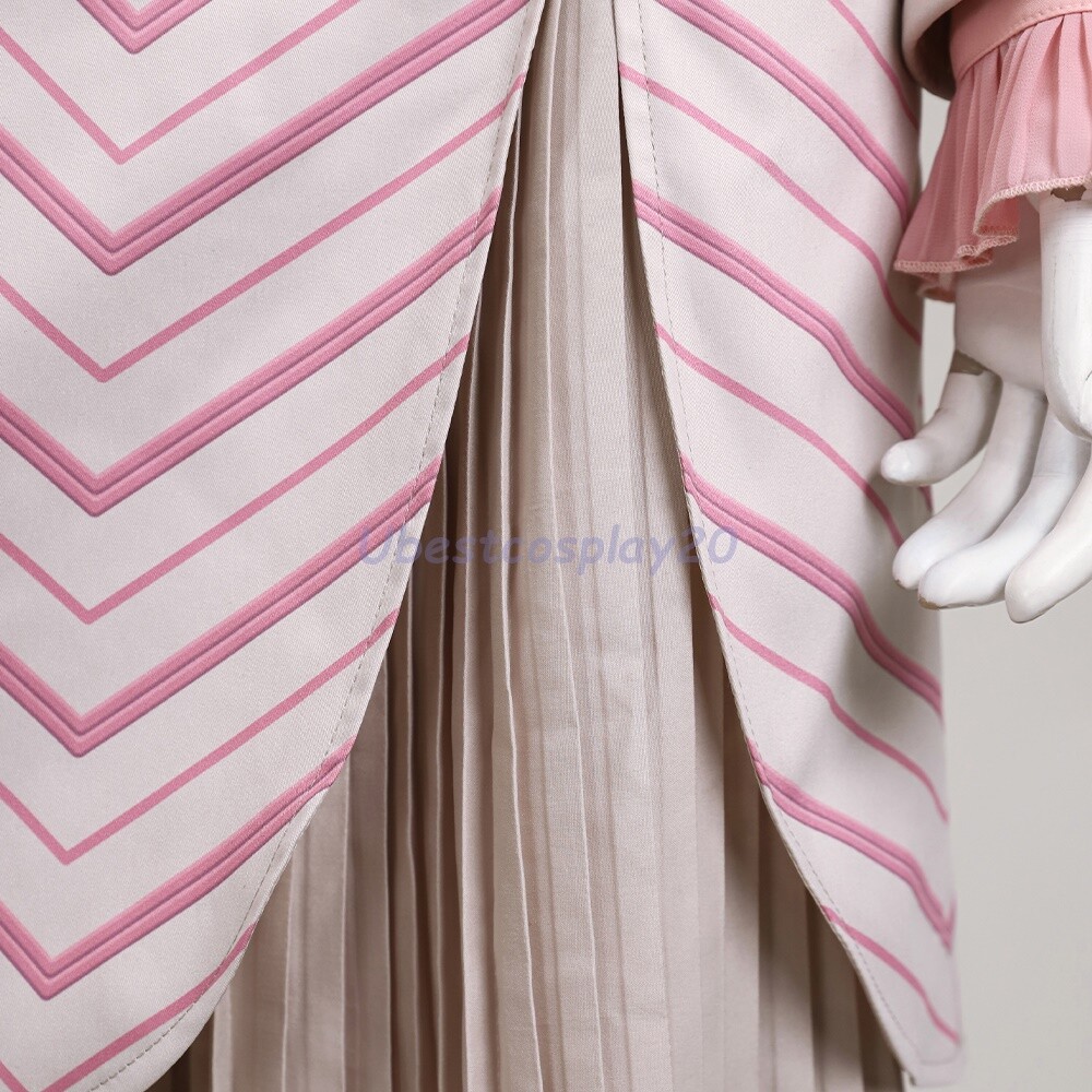 Glinda Costume Wicked Cosplay Suit Handcrafted Striped Outfit