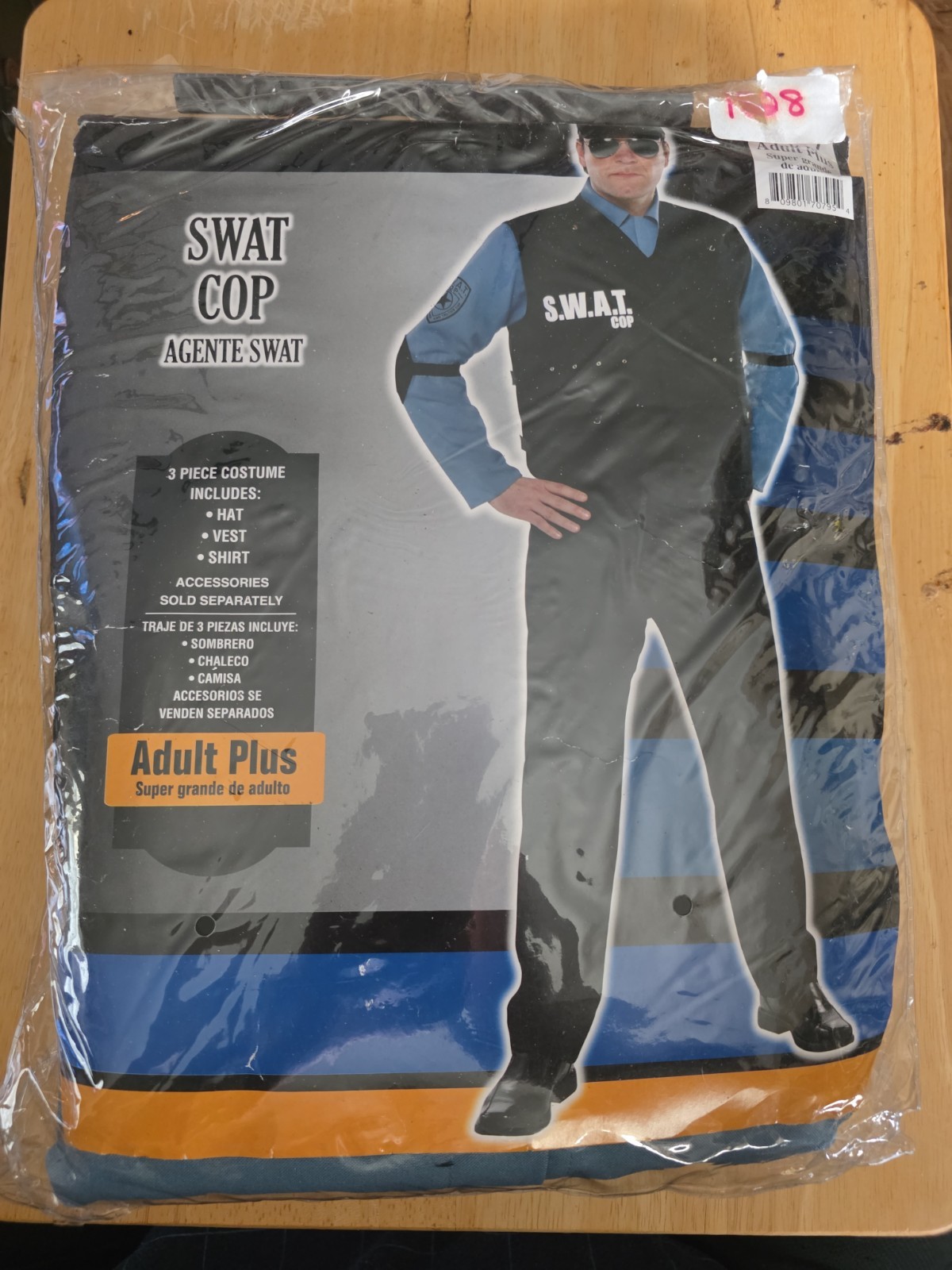Swat Cop Adult On Patrol Police Costume, Adult Plus EXTRA LARGE NEW
