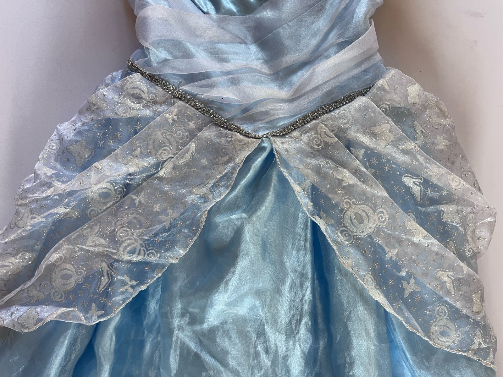 Disney Store Dress Up Size 9/10 Cinderella Blue Ball Gown Costume Halloween